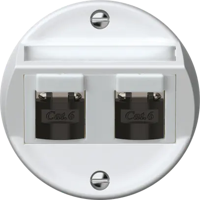 Scatola di raccordo origin 2×RJ45 8(8) cat.6 obliquo schermate 60×60mm bianco 