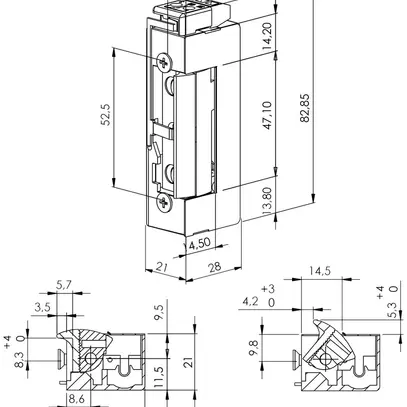 Ouvre-porte BSW B7301--L, 23…26VDC, hors-tension ouvert, clenche standard 