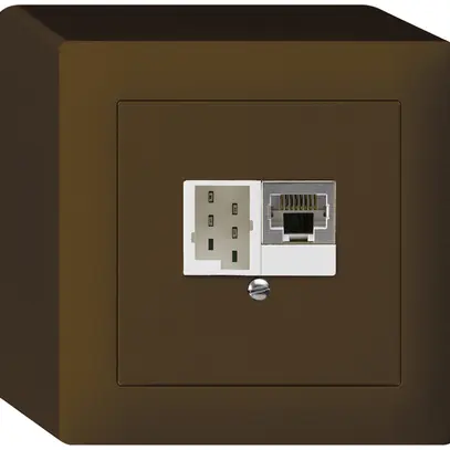 Boîte AP kallysto 1×RJ45s+1×TT83 brun 
