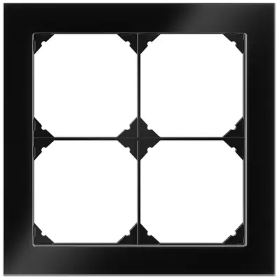 Telaio di copertura INC EDIZIO.liv prestige SNAPFIX® 2×2 154×154mm vetro nero 