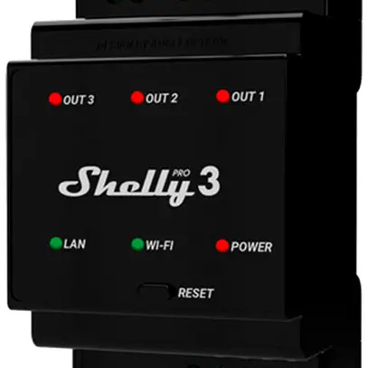 Actionneur-commutateur RF AMD Shelly Pro 3 Bt/Wi-Fi 3can 110…240V 3UM 