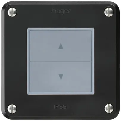 Contact pour stores ENC robusto IP55 noir avec 2 touches de fonction combinaison 