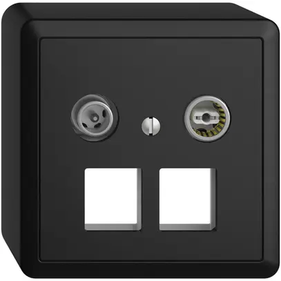 Presa multimedia 19dB AP Edue, presa d.passaggio, p.2×RJ45 Keystone c.calotta ne 