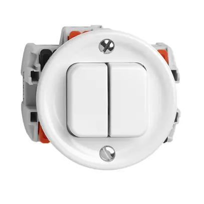 Contact à poussoir 2×A-R/1P blanc pour combinaison AP X 