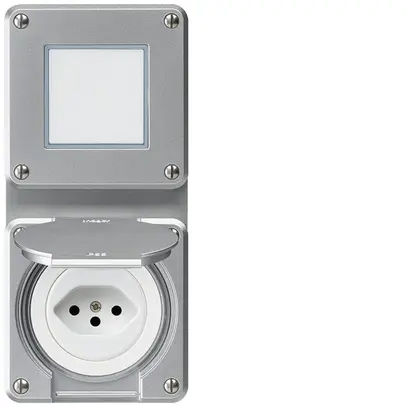 Combinazione INC Hager robusto I-I verticale 3/1L+tipo 13, alluminio 