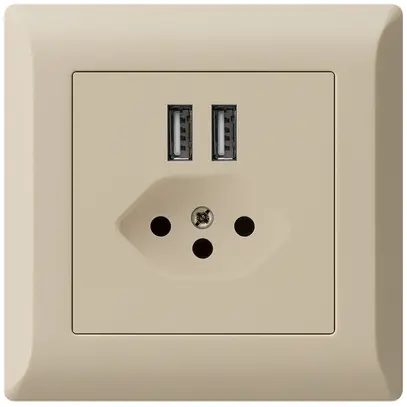 Presa INC 2×USB & T13 kallysto.line 2400mA beige 