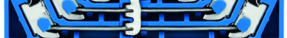Morsetto per ripartitori di potenziale Weidmüller PPV 4L PUSH IN TS35×15 blu 