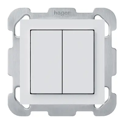 UP-KNX-Taster Hager BA kallysto B 2-fach 77×77mm weiss 