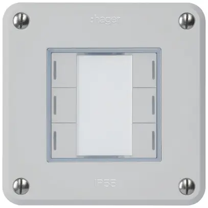 Poussoir ENC robusto C KNX 6× LED RGB s/e-link gris clair 