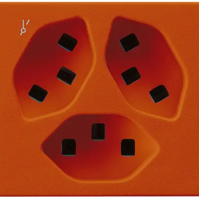FLF-Steckdose Hager 3×T23, 1×S, D, orange 
