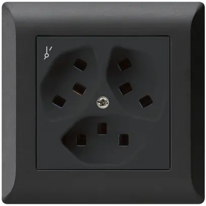 Prise ENC Hager kallysto.line 3×T23 1×S C noir 