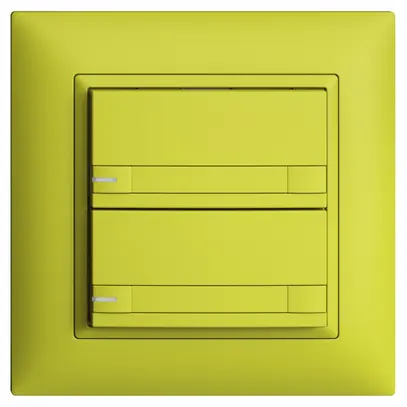 Poussoir KNX RGB ENC EDUE FMI, 250mW, a.LED RGB, papier, 2×pouss., C.2×T., lem 
