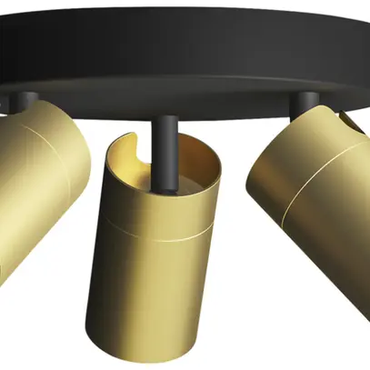 Spot Philips Idris GU10 3×5W IP44 222×196mm noir/laiton 