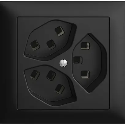 Presa INS 3×T23 16A EDIZIOdue nero con morsetti innest. 