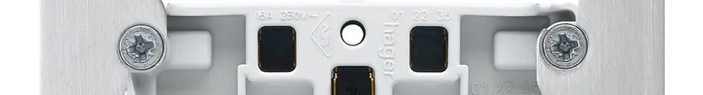 Inserto presa Hager T13/23 con morsetti innestabili con piastra di fissaggio 