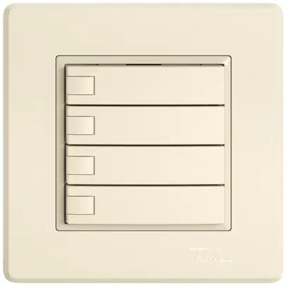 Poussoir universel ENC EDIZIO.liv UNI SNAPFIX® 12…48V s.LED 4× comm.1T cr 