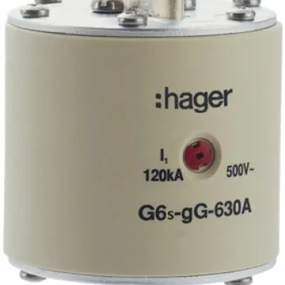 Fusible HPC Hager SEV G6S 500VAC 630A gG/gL avertisseur central inoxydable 
