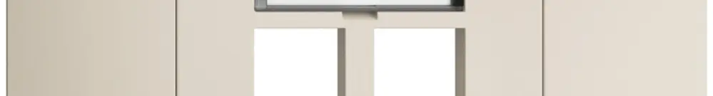 Kit de montage INC EDIZIOdue BKE, sortie droite 2×Keystone crema 