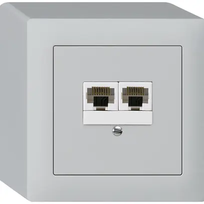 Boîte AP kallysto 2×RJ45u séparé gris clair 