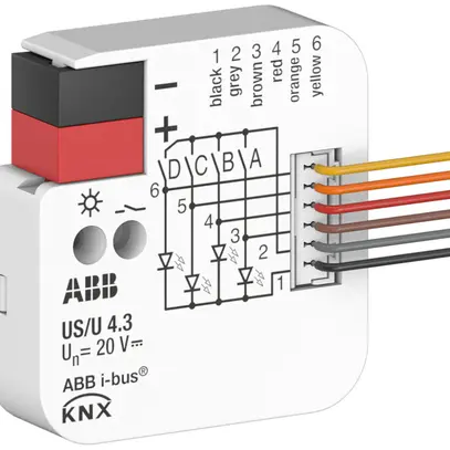 EB-Ein-/Ausgangs-Modul KNX ABB US/U4.3 4-Kanal 20VDC 40×39×12mm 