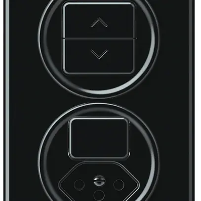 Combinazione INC origin interruttore per tapparelle + sch 3/1L+T13 88×148mm nero 