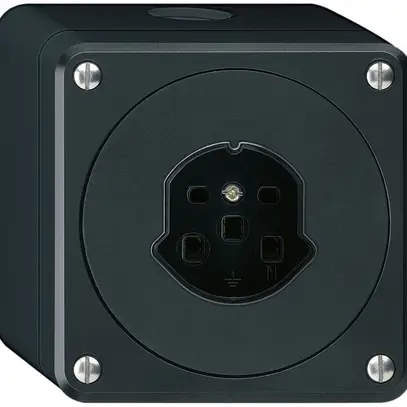 Prise AP HA robusto type 25 avec bornes enfichables noir 