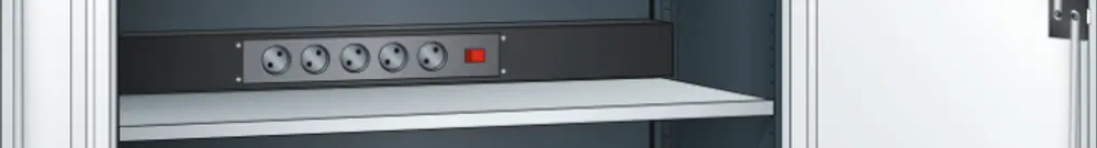 Akku-Ladeschrank mit 2 Vollblech-Türen (B×T×H) 1000×400×1950 mm 