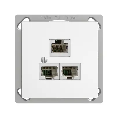 Scatola INS 3×RJ45/s 4P sep. EDIZIOdue R&M swissline bianco 