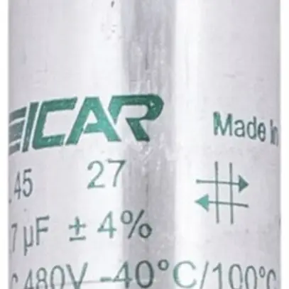 Condensateur ICAR IL 45/27 25X78MM 2.7µF 250V p.luminaire (série) Ø25×78mm 