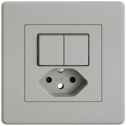 Kit di montaggio INC EDIZIO.liv SNAPFIX® per combi.T13 con 2 tasti shutter grc 