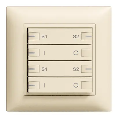 Poussoir ENC ZEP ON-OFF scène 2c/4t avec LED EDIZIOdue crema 