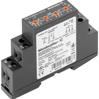 Relais temporisé WM TFIS 12…240VUC 1CO CG, 1W 8A, à vis 