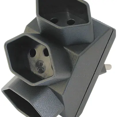 Mehrfachstecker Steffen T12/3×T13 mit Kinderschutz schwarz 