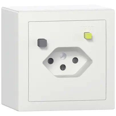 Prise FI AP SIDUS T13 30mA, shutter, blanc 
