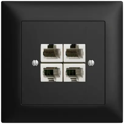 Prise ENC 4×RJ45/u 4P sép.no, EDIZIOdue ITplus 