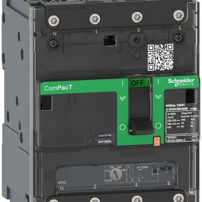 Disgiuntore di potenza ComPacT NSXm160F con TM160D, 4P 160A 36kA 