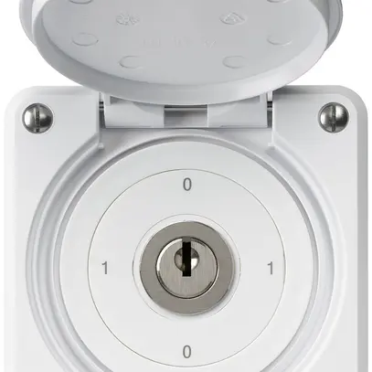 Interrupteur à clé ENC robusto IP55 avec clapet S0/2P blanc pour combinaison 