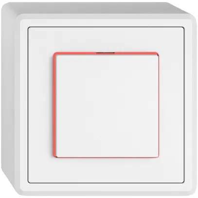 Interrupteur à poussoir lumineux AP EDIZIO.liv SNAPFIX® 6/1L lent.lat.KS ro bc 