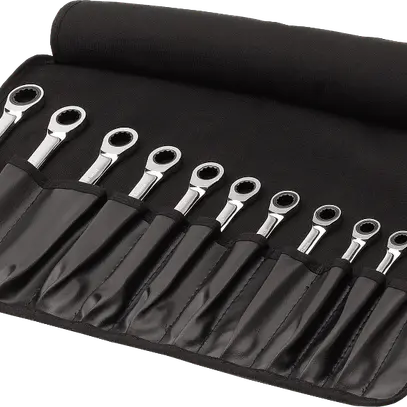 Kit d'anneaux à cliquet et clés à fourche 12 pièces 