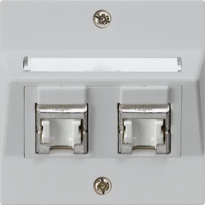 Prise ENC kallysto A cat.6 2RJ45/s gris clair 