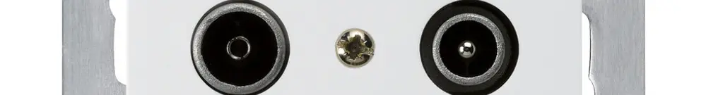 UP-Antennendose kallysto R/TV 14dB Durchgangsdose weiss mit Befestigungsplatte 