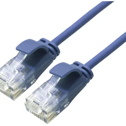 Câble patch RJ45 ROLINE Slim, cat.6A U/UTP, rond, bleu, 1.5m 