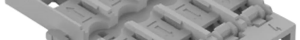 Befestigungsadapter WAGO ohne Zugentlastung 8×4mm² Rastfuss grau 