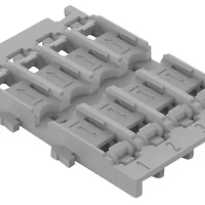 Befestigungsadapter WAGO ohne Zugentlastung 8×4mm² Rastfuss grau 