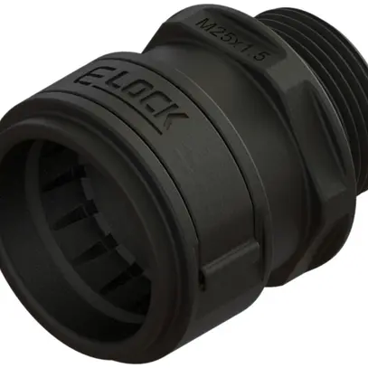 Raccord pour tuyau ondulé Plica ELOCK M25 droit noir 