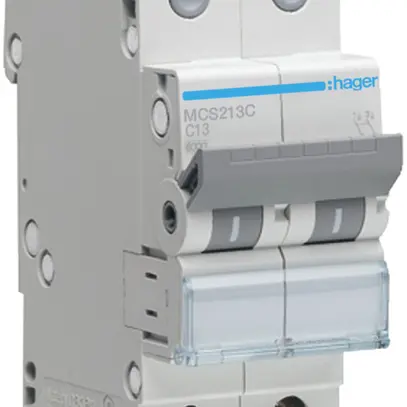 Disgiuntore Hager MCB quickconnect 2P 400V tipo C 13A Icn 6kA 2UM 