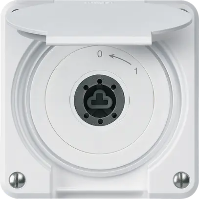 Contatto rotativo a chiave INC robusto IP55 bianco coperchio s.cilindro 2P combi 