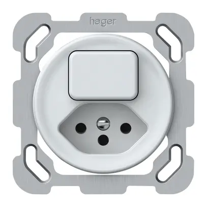 Combinazione INC origin 1×tasto 1CO+T13 1P 0<1 10A 230V 77×77mm bianco 