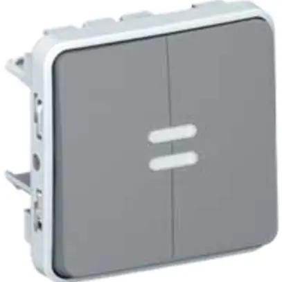 Interruttore +contato lum. PLEXO 3+0/S grigio 