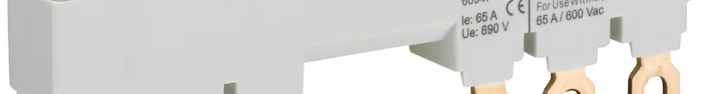 Pettine di raccordo ABB PS1-2-2-65, per 2×MS116/MS132+1UM 3L 65A 104.5mm a vite 
